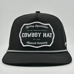 “Cowboy Hat” Performance Patch Rope Hat - Black