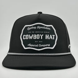 “Cowboy Hat” Performance Patch Rope Hat - Black