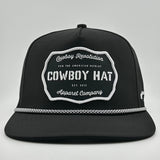 “Cowboy Hat” Performance Patch Rope Hat - Black