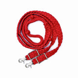 Braided Barrel / Roping Reins 8 ft, 2 Nickel Plated Scissor Snaps, Solid Colors
