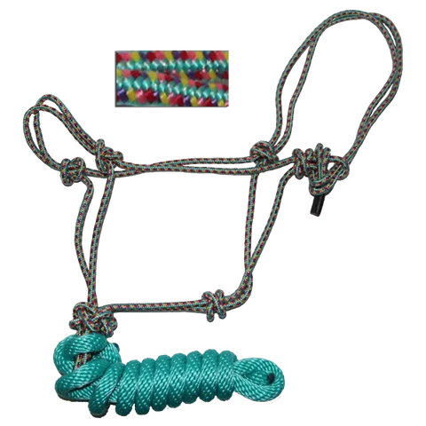 Rope Halter, 5/16" Diamond Multi Braided with 8' Lead