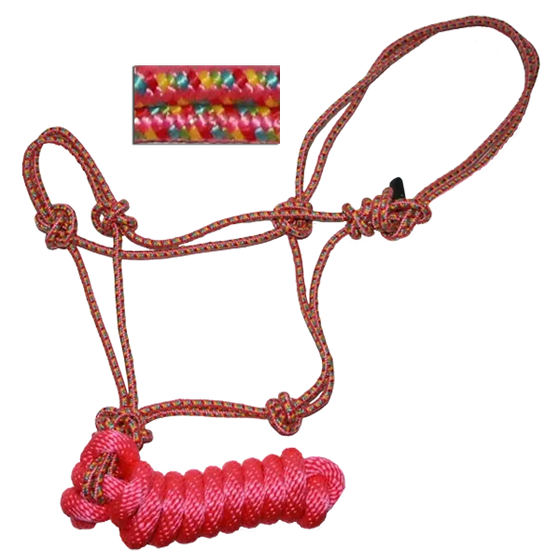 Rope Halter, 5/16" Diamond Multi Braided with 8' Lead