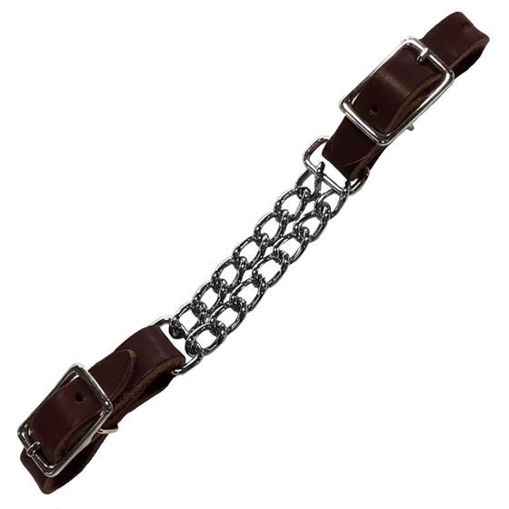 Leather Double Chain Curb Strap