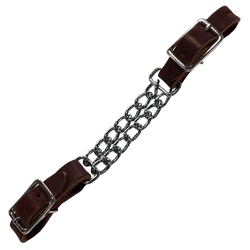 Leather Double Chain Curb Strap