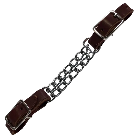 Leather Double Chain Curb Strap