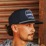 “Cowboy Hat” Performance Patch Rope Hat - Navy Blue