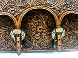 Floral Tooled Briefcase with Cow Hide