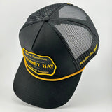 “Cowboy Hat” Patch Rope Trucker Hat - Black