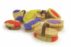 PonyExpress™ Soft Synthetic Fiber Show Grooming Brush with Colorful Fiber Patterns & Beige Web Strap 4 1/2"  #EA4426