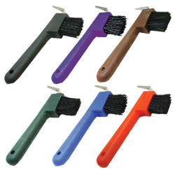 Hoof Pick with Brush and Metal Pick 7"