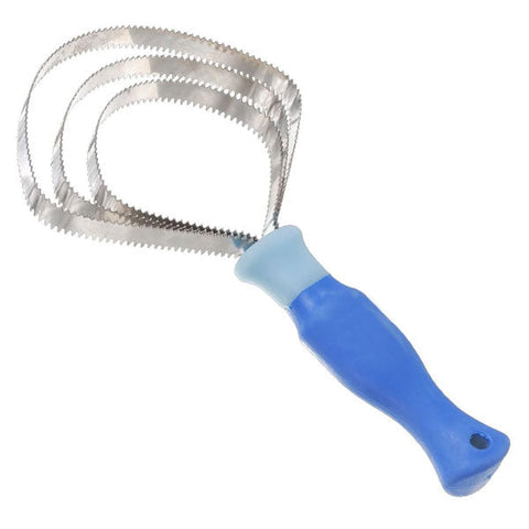 Deluxe Curry Comb Reversible Stainless Steel 3-ring Spiral Curry