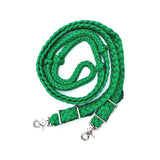 Braided Barrel / Roping Reins 8 ft, 2 Nickel Plated Scissor Snaps, Solid Colors