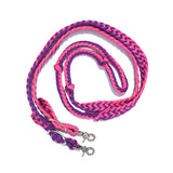 Braided Barrel / Roping Reins 8 Ft, 2 Nickel Plated Scissor Snaps, 2 Tone Colors