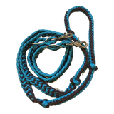 Braided Barrel / Roping Reins 8 Ft, 2 Nickel Plated Scissor Snaps, 2 Tone Colors