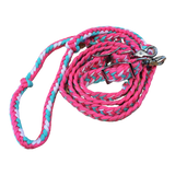 Braided Barrel / Roping Reins 8 ft, 2 Nickel Plated Scissor Snaps, Multi Tone Colors