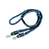 Braided Barrel / Roping Reins 8 ft, 2 Nickel Plated Scissor Snaps, Multi Tone Colors
