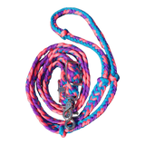 Braided Barrel / Roping Reins 8 ft, 2 Nickel Plated Scissor Snaps, Multi Tone Colors