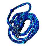 Braided Barrel / Roping Reins 8 ft, 2 Nickel Plated Scissor Snaps, Multi Tone Colors
