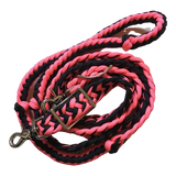 Braided Barrel / Roping Reins 8 Ft, 2 Nickel Plated Scissor Snaps, 2 Tone Colors