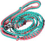 Braided Barrel / Roping Reins 8 Ft, 2 Nickel Plated Scissor Snaps, 2 Tone Colors