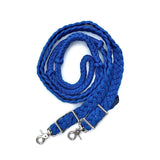 Braided Barrel / Roping Reins 8 ft, 2 Nickel Plated Scissor Snaps, Solid Colors