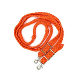 Braided Barrel / Roping Reins 8 ft, 2 Nickel Plated Scissor Snaps, Solid Colors