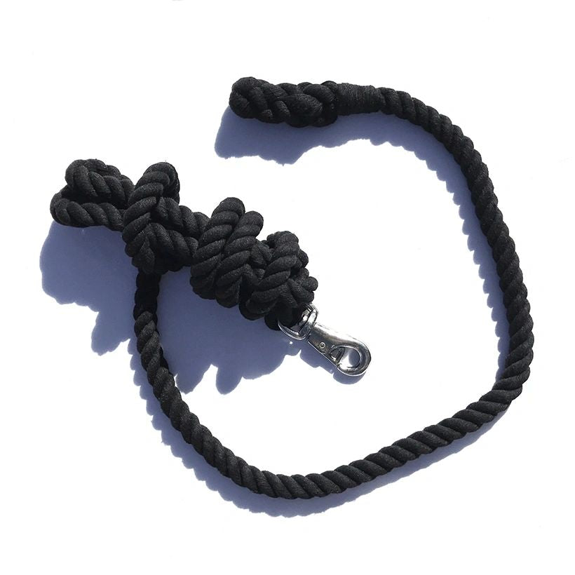 Cotton Lead Rope 3/4" x 10', Nickel Plated Bull Snap