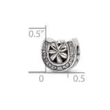 Good Luck Horseshoe Bead Charm in Antiqued Sterling Silver
