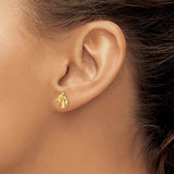 Kids Horse Head Screw Back Post Earrings in 14k Yellow Gold