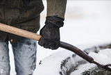 Fleece-Lined Water Resistant Black Cowhide Driver Gloves