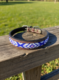 Epic Padded Leather Dog Collar with Beaded Design G