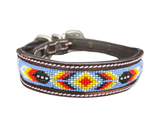 Epic Padded Leather Dog Collar with Beaded Design I