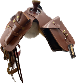Ultra Rider Brown Horn Bag with Detachable Holster