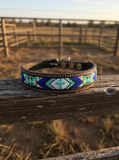 Epic Padded Leather Dog Collar with Beaded Design J