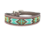 Epic Padded Leather Dog Collar with Beaded Design K