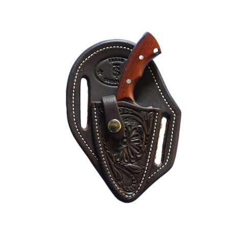 Chocolate Floral Knife Sheath with Knife