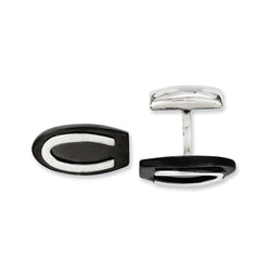 Men's Two Tone Stainless Steel Horseshoe Cuff Links