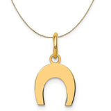 14k Yellow Gold Horseshoe Necklace in Polished