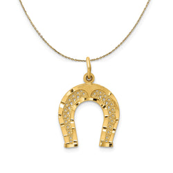14k Yellow Gold Horseshoe Necklace