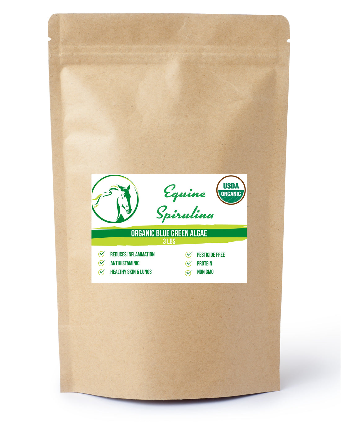 Equine Spirulina-Organic, Non GMO & Pesticide Free