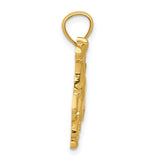 14k Yellow Gold Polished Galloping Horse Pendant