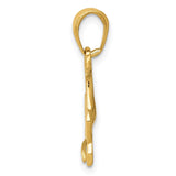 14k Yellow Gold Polished Running Horse Pendant, 20mm