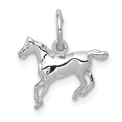 14k White Gold Mini Polished Horse Charm