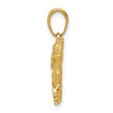 14k Yellow Gold Race Horse and Jockey Pendant