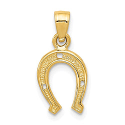 14k Yellow Gold Horse Shoe Pendant, 9mm