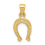 14k Yellow Gold Horse Shoe Pendant, 9mm