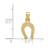 14k Yellow Gold Horse Shoe Pendant, 9mm