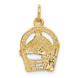 14k Yellow or White Gold Horse Head & Horseshoe Charm or Pendant, 13mm