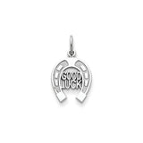 14k White or Yellow Gold Good Luck Horseshoe Charm or Pendant, 13mm