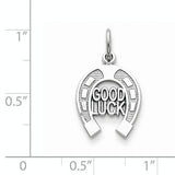 14k White or Yellow Gold Good Luck Horseshoe Charm or Pendant, 13mm